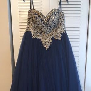 Navy Blue Prom Dress//Price Negotiable